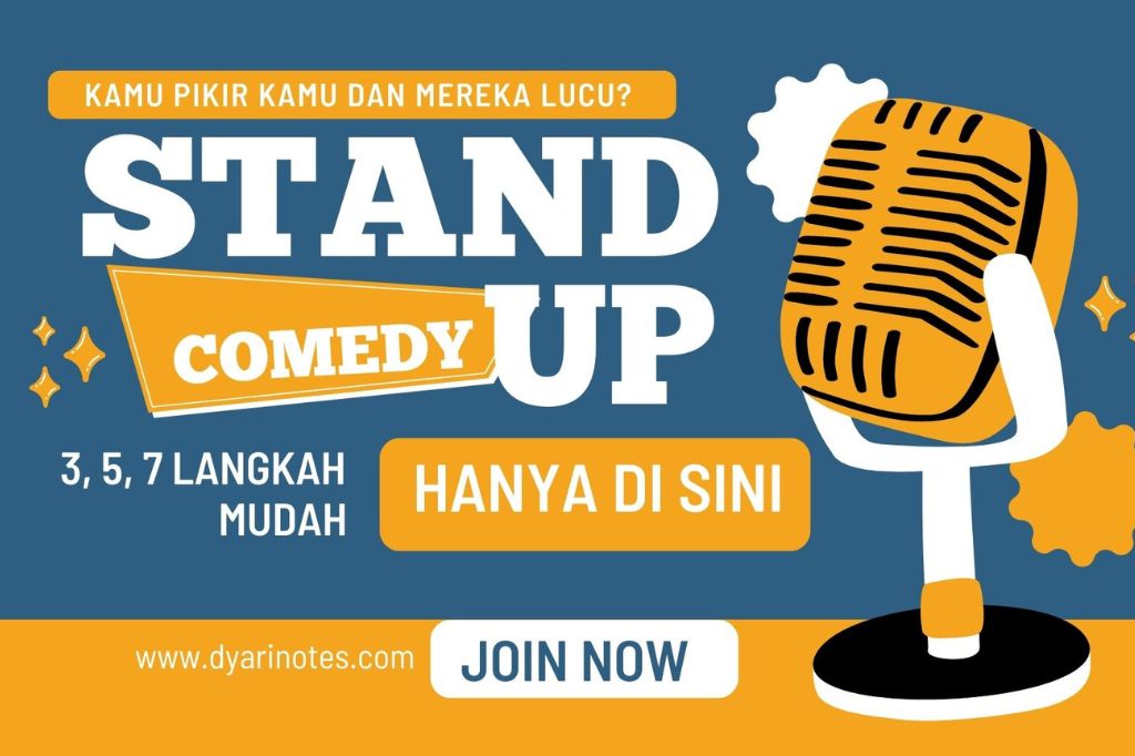 menulis stand-up comedy dengan 3, 5, 7 langkah mudah